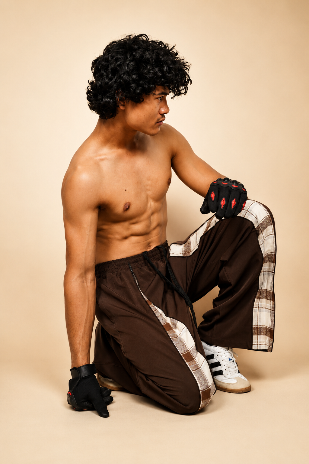 Mocha Check Sweatpants