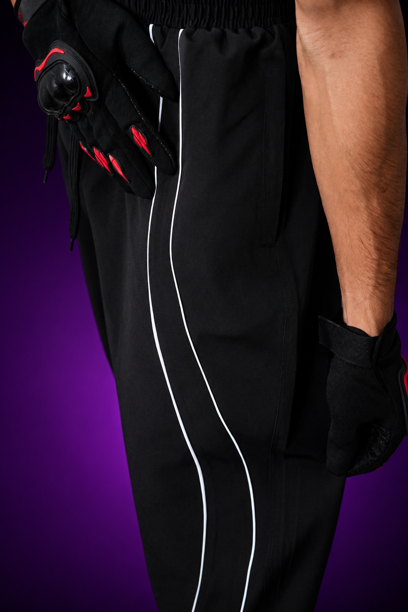 Black Wide-Leg Parachute Pants